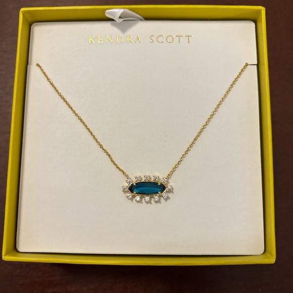 Kendra Scott Blue and Gold Necklace with Striking Pendant NEW - Picture 3 of 8
